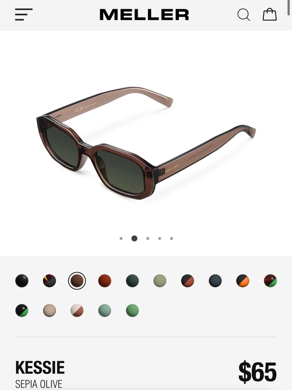 Meller Kessie Sunglasses — Sepia Olive - Picture 2 of 5